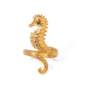 Gold Seahorse Wrap Ring | 18K Gold-Plated | Adjustable