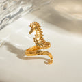 Gold Seahorse Wrap Ring | 18K Gold-Plated | Adjustable