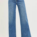 RISEN High Rise Wide Leg Jeans With Released Hem