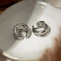 Layered Cuff Earrings | Stainless Steel | Silver