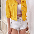 Full Size Cropped  Denim Jacket Plus Size