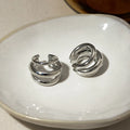 Layered Cuff Earrings | Stainless Steel | Silver
