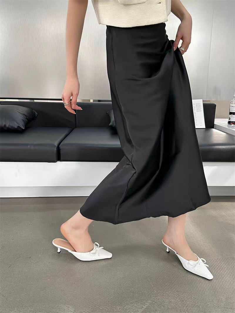 Women's Elegant French Fairy Mary Jane Shoes - Slip-On Low Heel Moccasin-like Round Toe with Bowknot Closure, All-Season Comfortable Rubber Upper & Cushioned Insole, Brown/Black/White/Red/ - Versatile Dress Shoes for Casual &