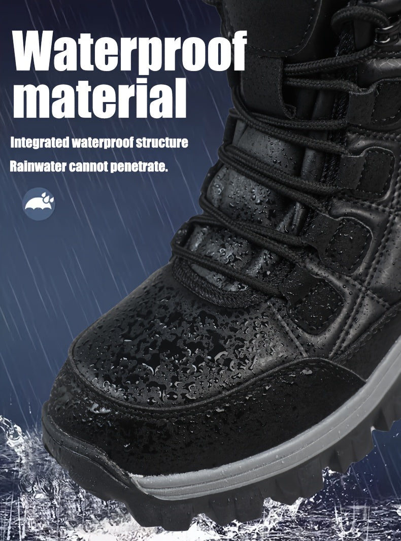 HDOXSE Women's Winter Snow Boots with Thickened Warm Sole & High Quality TPR Outsole - Non-Slip Round Toe Cold-Resistant Boots, Medium Tube for Ice & Snow, Heavy-Duty for all-Day Warmth (for dresses/Skirts)