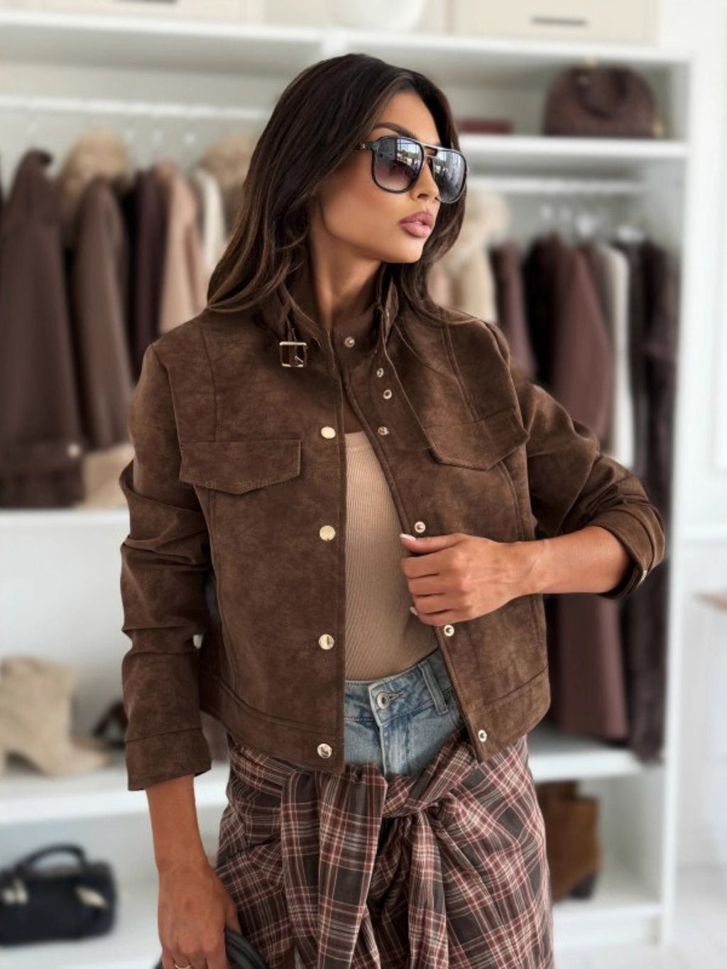 Women'S Winter Warm Deer Light Jacket - Short Coat with Full-Zip Closure, Solid Brown/Black/Beige/Gray/Blue/Red/White/ - Elegant Casual Outerwear for Everyday & Formal Events - Durable Cold-Weather Outer Layer - Versatile Out