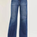 RISEN High Rise Wide Leg Slanted Pocket Jeans
