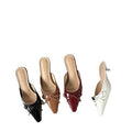 Women's Elegant French Fairy Mary Jane Shoes - Slip-On Low Heel Moccasin-like Round Toe with Bowknot Closure, All-Season Comfortable Rubber Upper & Cushioned Insole, Brown/Black/White/Red/ - Versatile Dress Shoes for Casual &