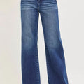 RISEN High Rise Wide Leg Slanted Pocket Jeans