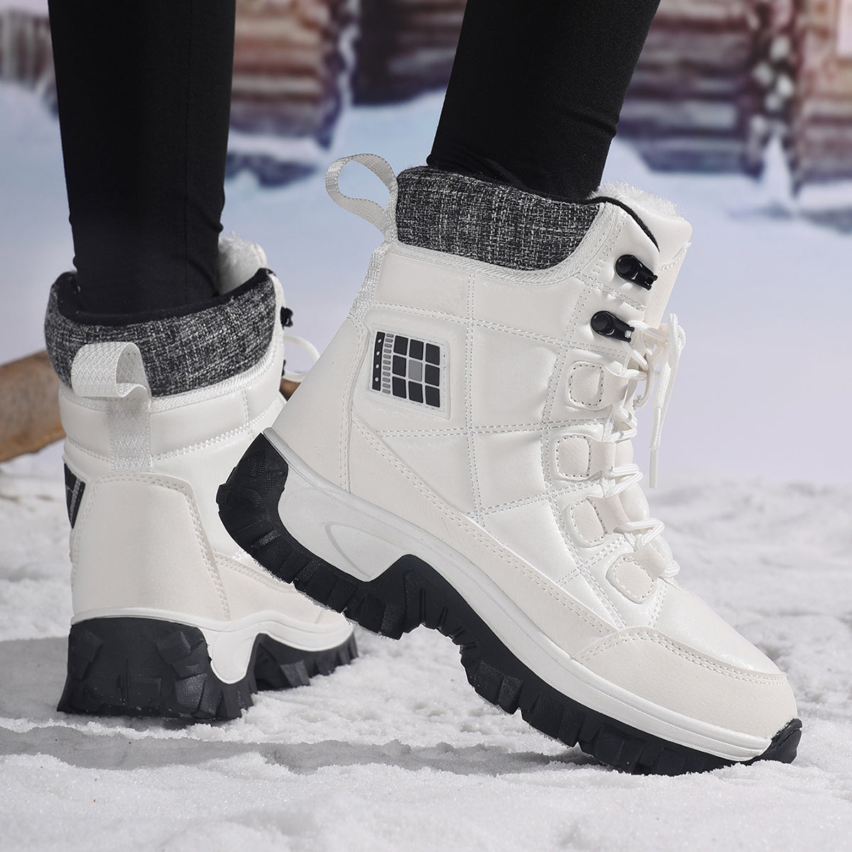HDOXSE Women's Winter Snow Boots with Thickened Warm Sole & High Quality TPR Outsole - Non-Slip Round Toe Cold-Resistant Boots, Medium Tube for Ice & Snow, Heavy-Duty for all-Day Warmth (for dresses/Skirts)
