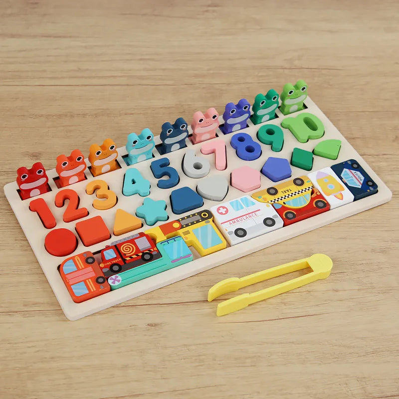 Toddler Montessori Toys Shape & Number Matching,Fishing Game,Animal PuzzleTo Exercise Fine Motor Skills For Boys and Girlsl