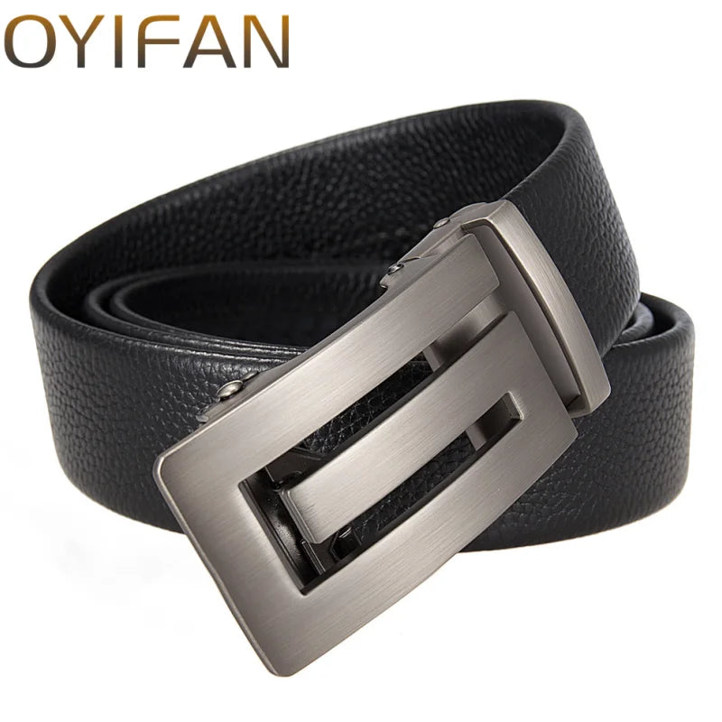 Men's Leather Belt Fashion Automatic Buckle Belt for Popular Business High Quality Male Belt