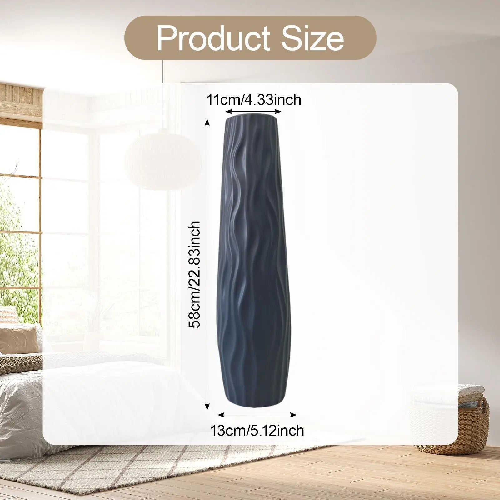 Floor standing Vase Morden Stylish Large Flower Vase Home Ornament Housewarming Gift Wedding decoration for Home Entryway Hotel