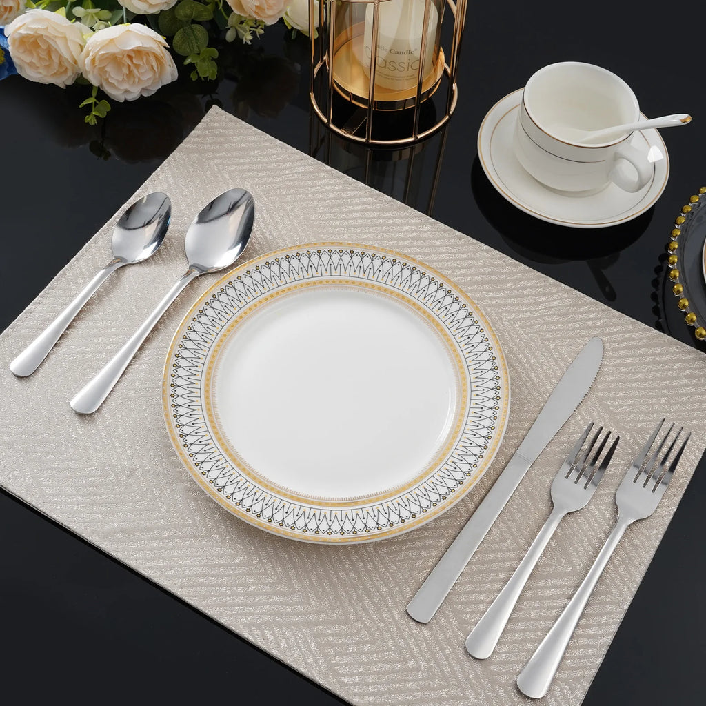 60Pcs Stainless Steel Flatware Set For 12 With Dinner Forks Salad Forks Spoons and Knives Dishwasher Safe