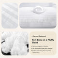 Hotel Stripe Pillows Set of 2 – Down Alternative Bed Pillows for Sleeping – Soft & Supportive Hotel Quality