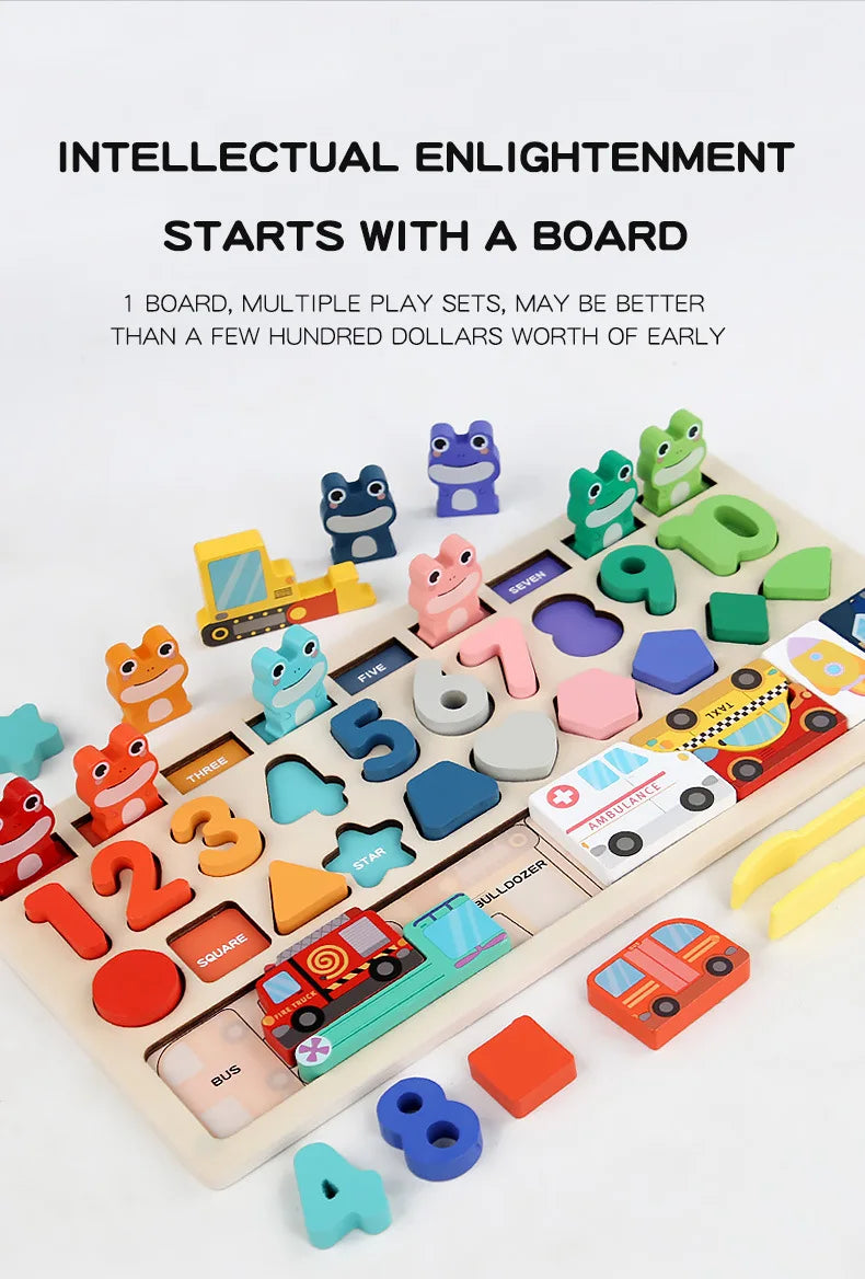 Toddler Montessori Toys Shape & Number Matching,Fishing Game,Animal PuzzleTo Exercise Fine Motor Skills For Boys and Girlsl