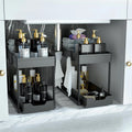 2 Pack Under Sink Organizer, 2 Tier Bathroom Cabinet Organizer with Sliding Basket, Multi-Purpose Under Sink Organizers and Stor