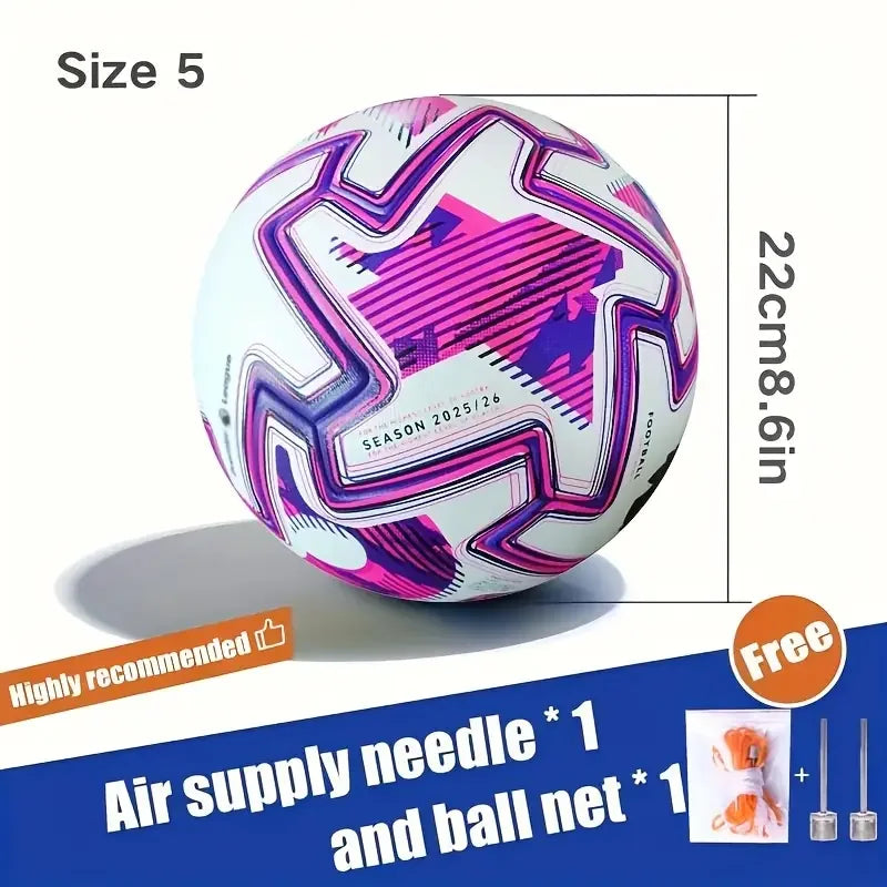 2026 Soccer Ball Standard Size 5 High Quality PU Outdoor Grass Team Sports Match Game Seamless Football Training futbol topu