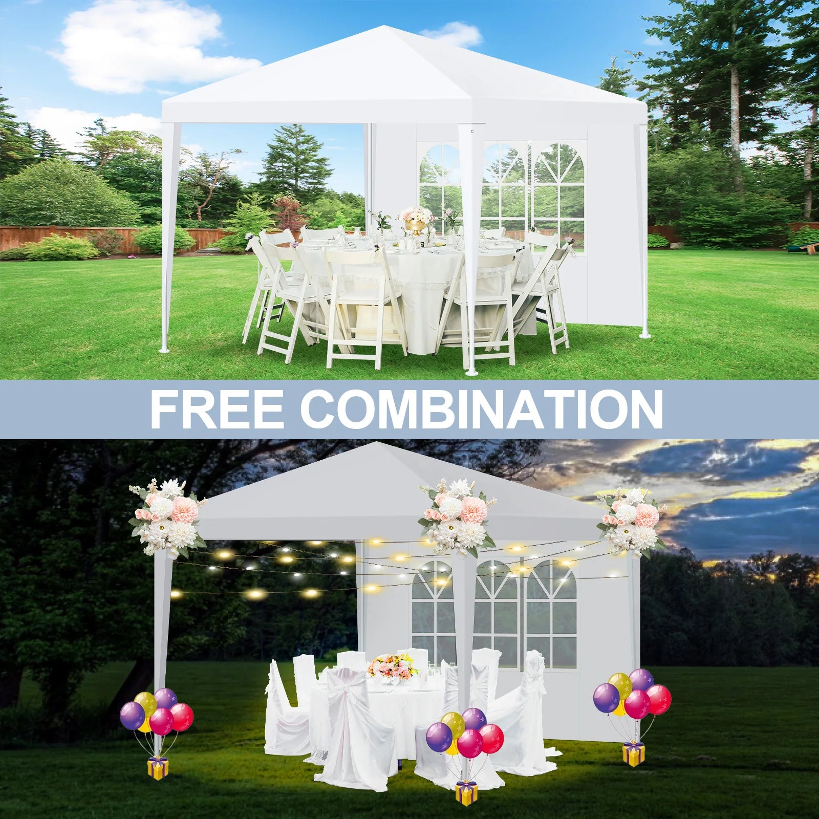 10x10/10x20/10x30 Party Tent Outdoor Canopy Tent with Removable Sidewalls, Waterproof Party Tents for Parties,Wedding Events,BBQ