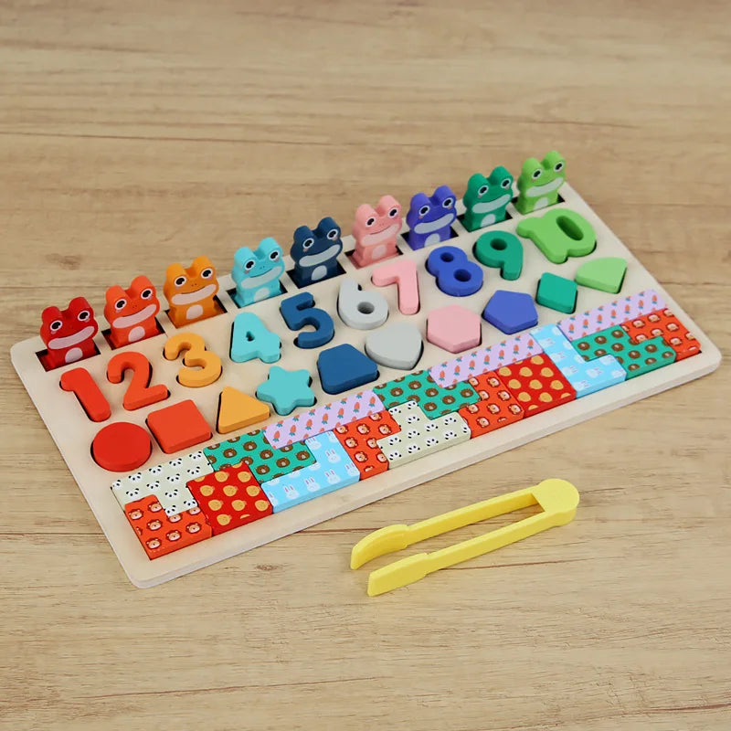 Toddler Montessori Toys Shape & Number Matching,Fishing Game,Animal PuzzleTo Exercise Fine Motor Skills For Boys and Girlsl