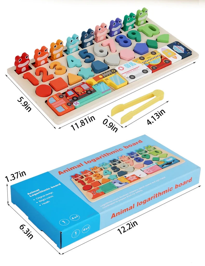 Toddler Montessori Toys Shape & Number Matching,Fishing Game,Animal PuzzleTo Exercise Fine Motor Skills For Boys and Girlsl