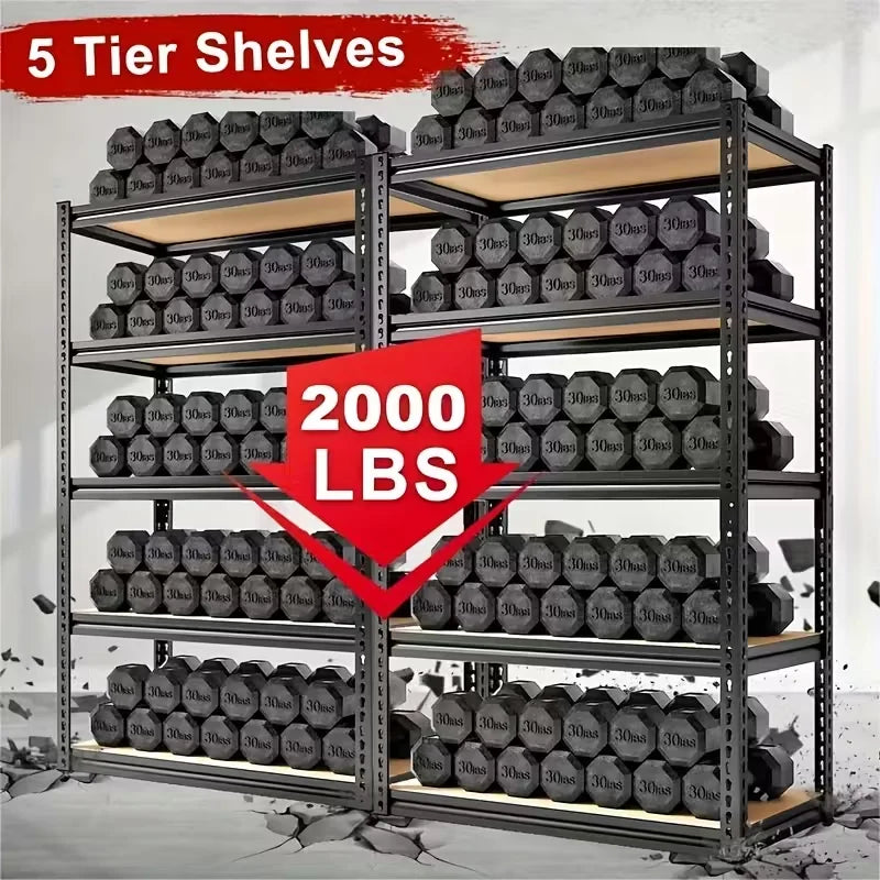72 Inch Heavy-duty Metal Storage Rack, With A Load-bearing Capacity Of 2000 Pounds Per Layer, Adjustable Height