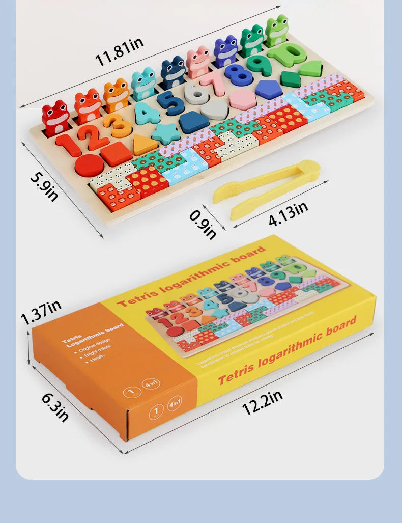Toddler Montessori Toys Shape & Number Matching,Fishing Game,Animal PuzzleTo Exercise Fine Motor Skills For Boys and Girlsl