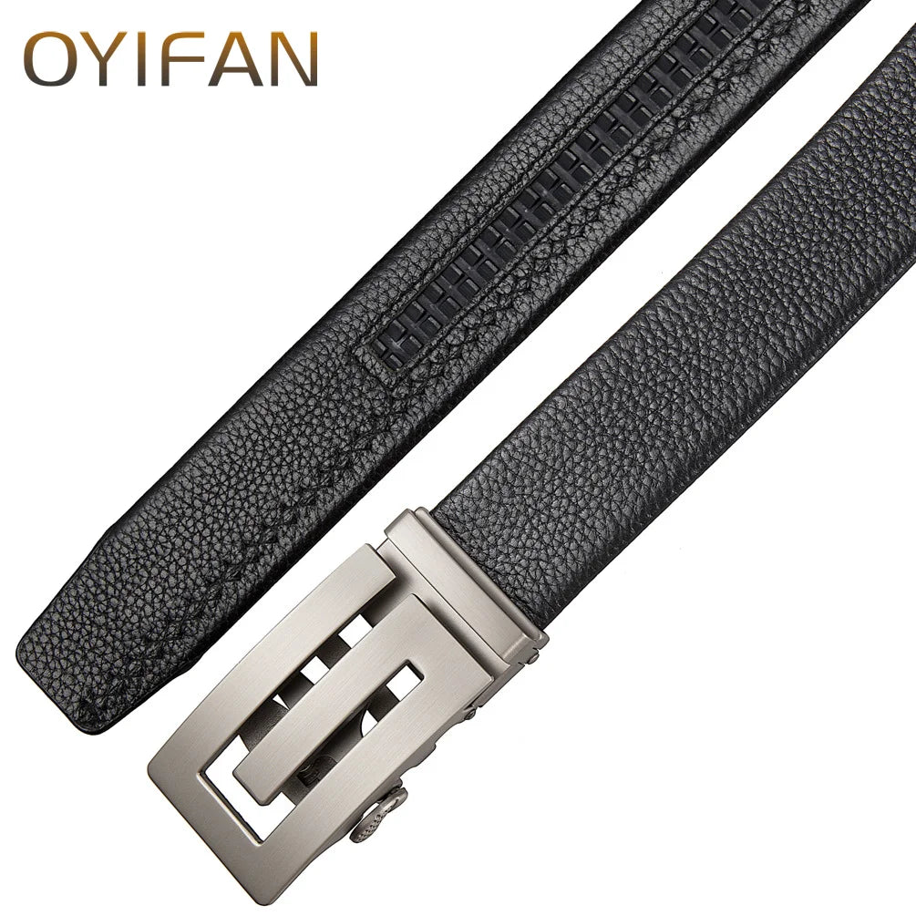 Men's Leather Belt Fashion Automatic Buckle Belt for Popular Business High Quality Male Belt