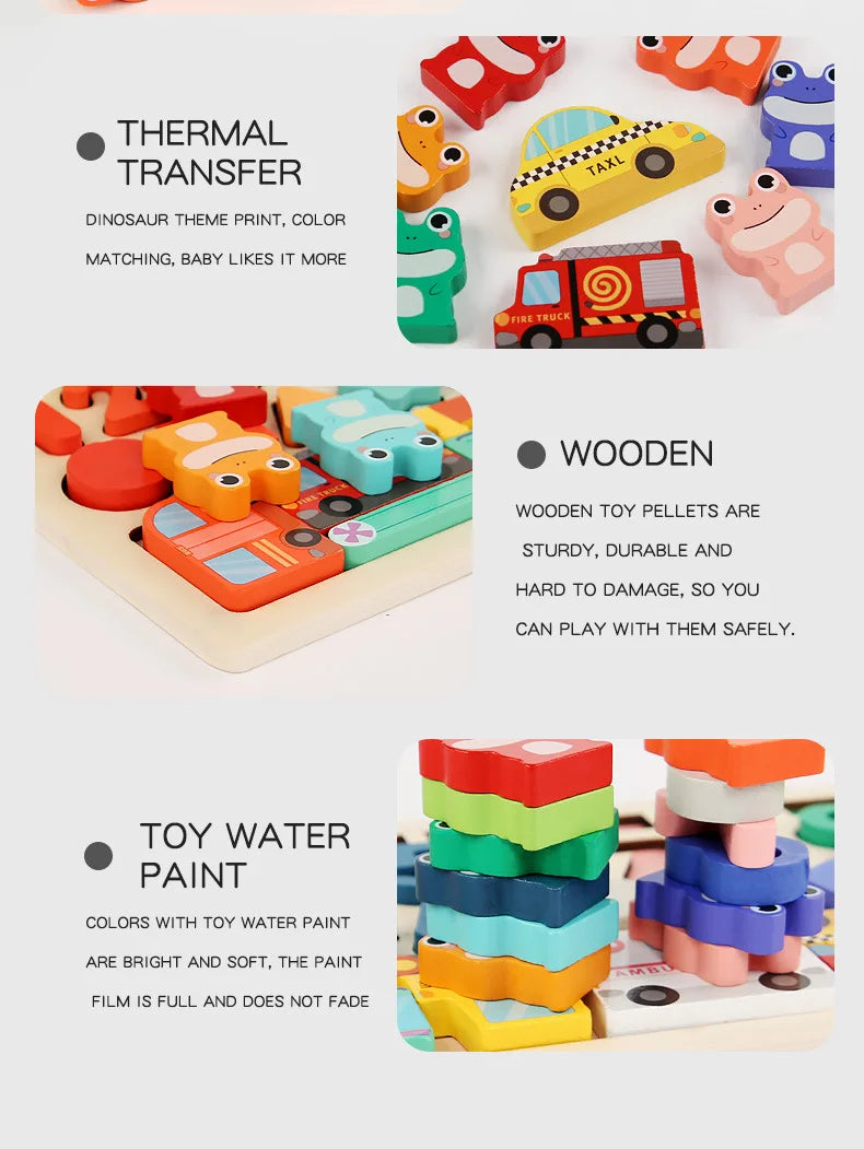 Toddler Montessori Toys Shape & Number Matching,Fishing Game,Animal PuzzleTo Exercise Fine Motor Skills For Boys and Girlsl