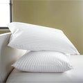 Hotel Stripe Pillows Set of 2 – Down Alternative Bed Pillows for Sleeping – Soft & Supportive Hotel Quality