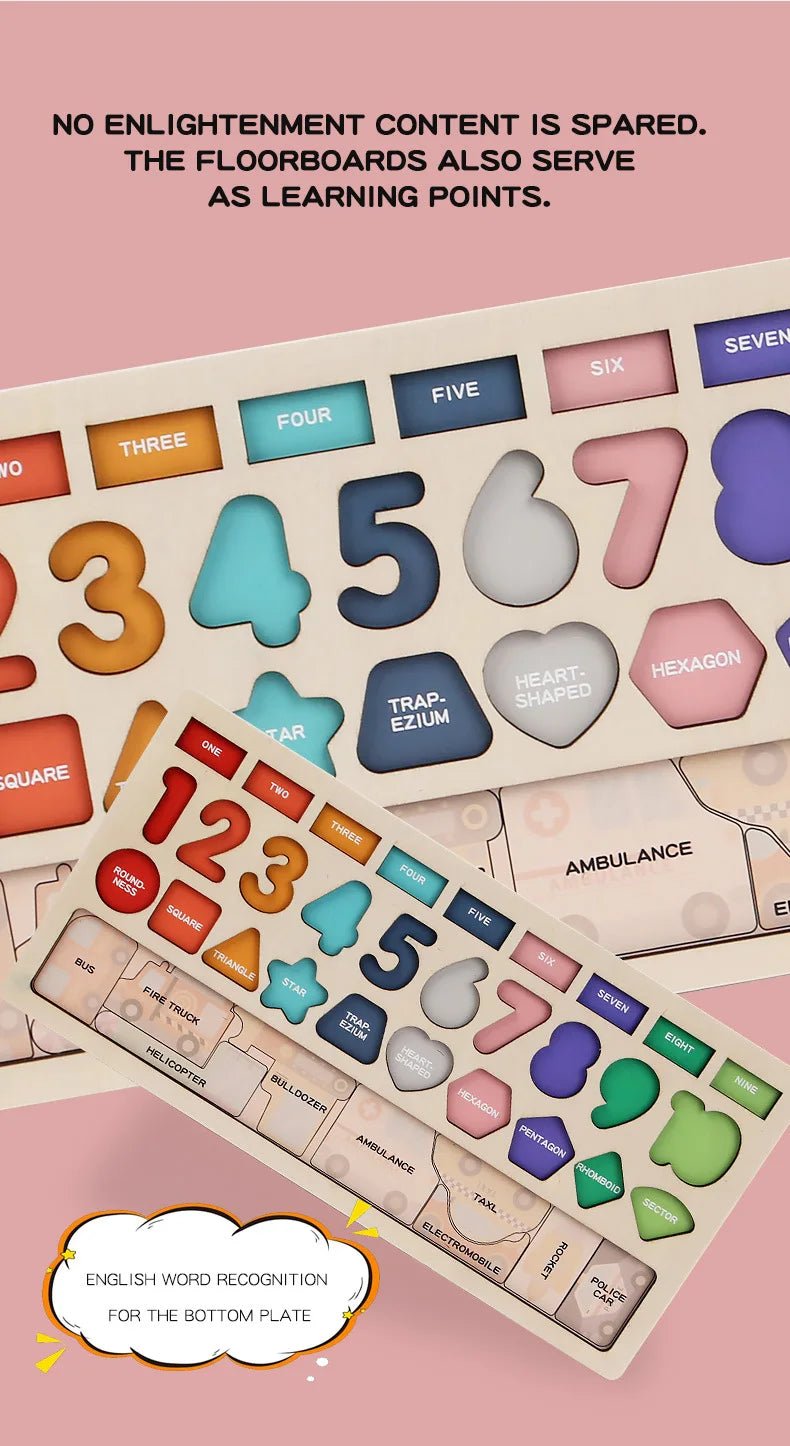 Toddler Montessori Toys Shape & Number Matching,Fishing Game,Animal PuzzleTo Exercise Fine Motor Skills For Boys and Girlsl