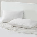 Hotel Stripe Pillows Set of 2 – Down Alternative Bed Pillows for Sleeping – Soft & Supportive Hotel Quality