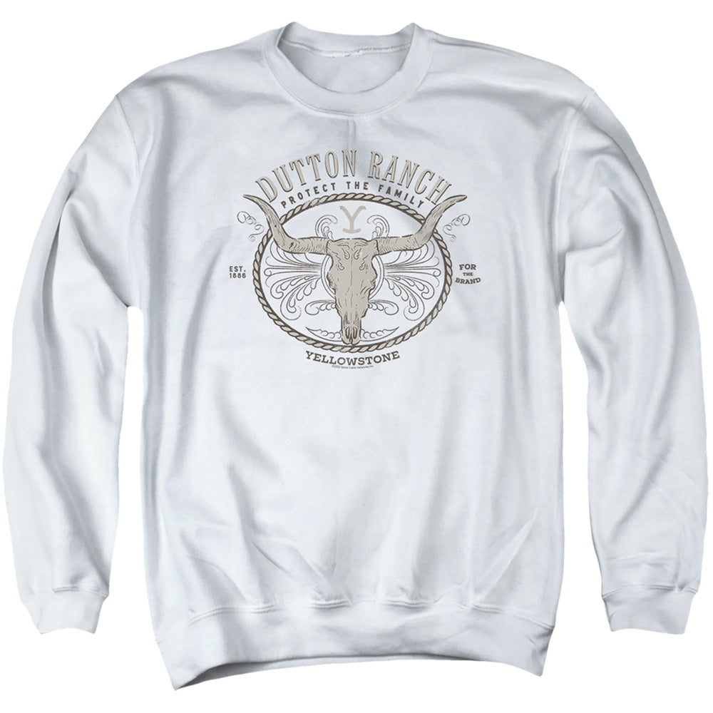 Yellowstone Dutton Ranch Men's Crewneck Sweatshirt White