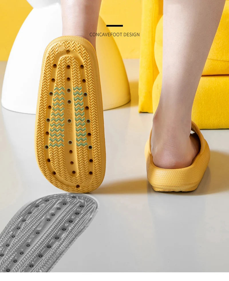 Women Thick Platform Cloud Slippers Indoor Home Eva Soft Sole Pillow Slides Sandals