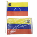 Venezuela Hand Flag 14*21cm 10/20/50/100pcs polyester Venezuela Small Hand waving Flag with plastic flagpole for decoration
