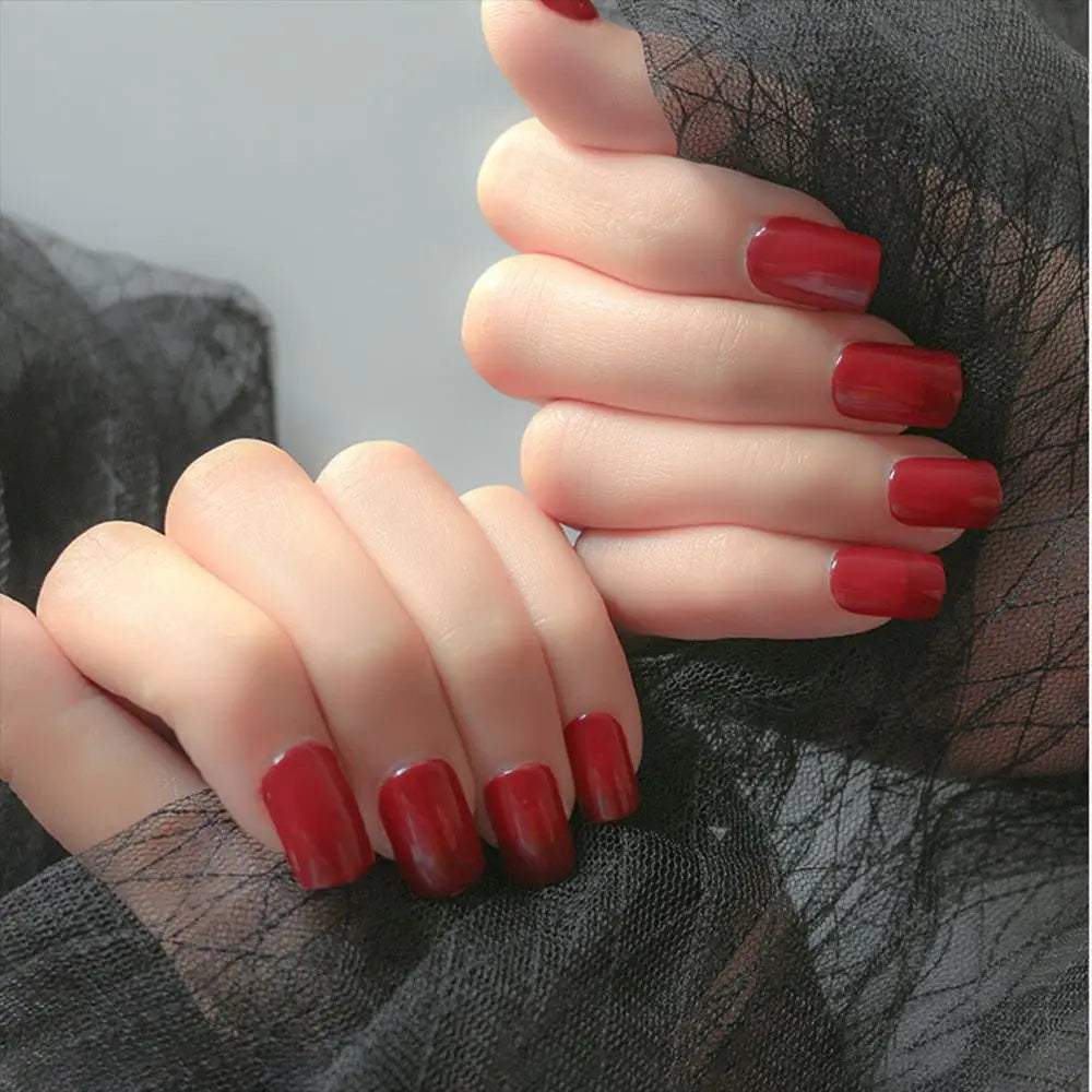 Nails Art Fake Nail Tips False Press on Coffin with Glue Stick Designs Clear Display Short Set Full Cover Square Press On Nails