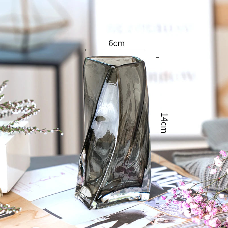European style creative geometric glass vase living room water planting flower arrangemen