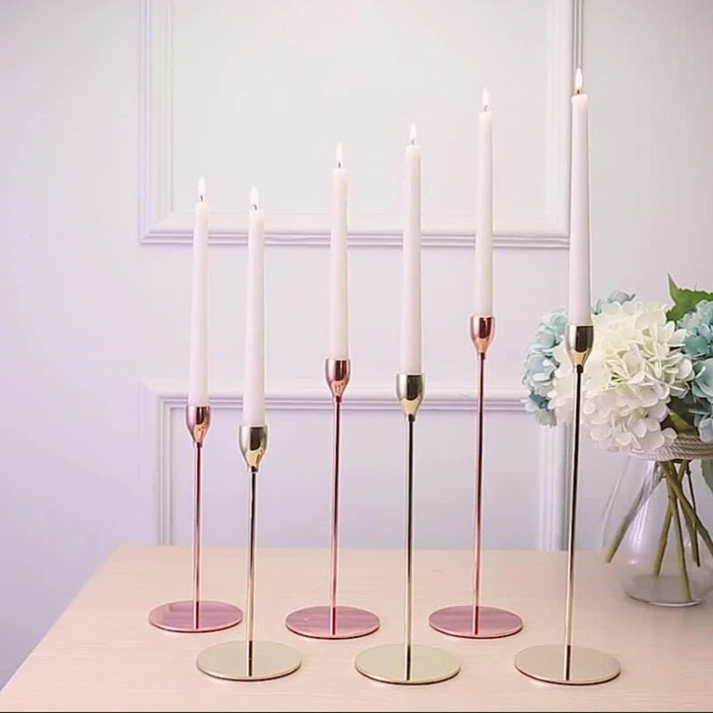 European Style Metal Candle Holders Simple Wedding Decoration Bar Party Living Room Decor Home Table Candlestick