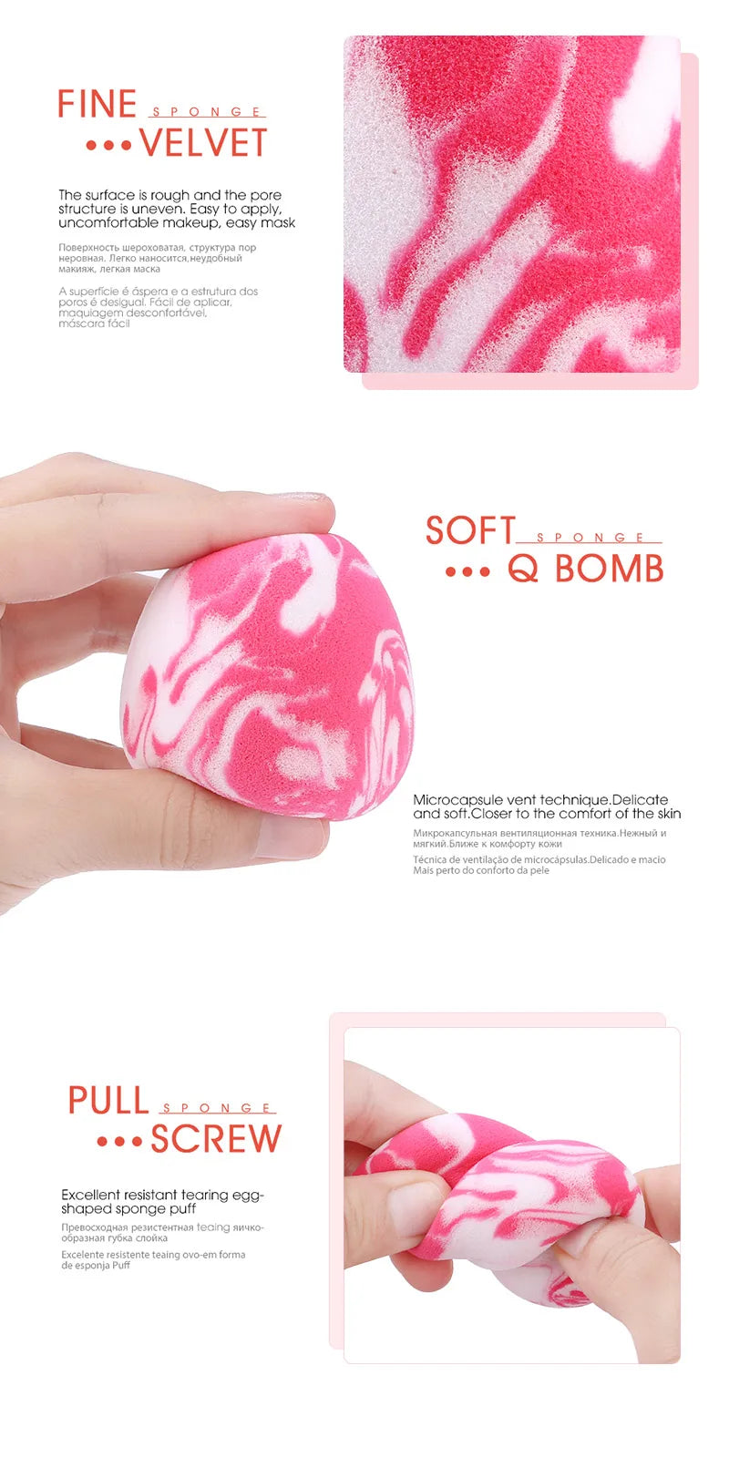 20/50pcs Makeup Sponges Marbling Water-drop Shape Foundation Concealer Sponge Wet and Dry Mix Powder Cosmetic Puff Make Up Tools