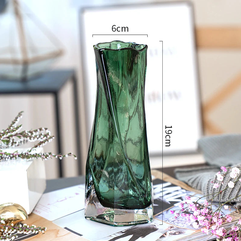 European style creative geometric glass vase living room water planting flower arrangemen