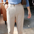 Woolen Pants Women's Harem Pencil Pants High Waisted Casual Suit Pants Office Lady Women Trousers