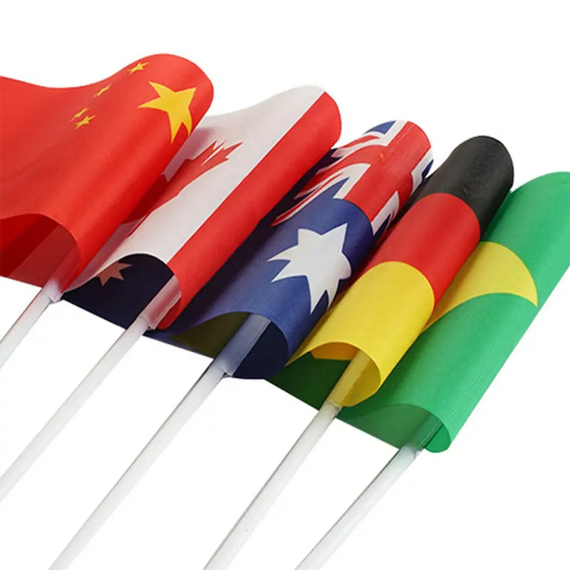 Venezuela Hand Flag 14*21cm 10/20/50/100pcs polyester Venezuela Small Hand waving Flag with plastic flagpole for decoration