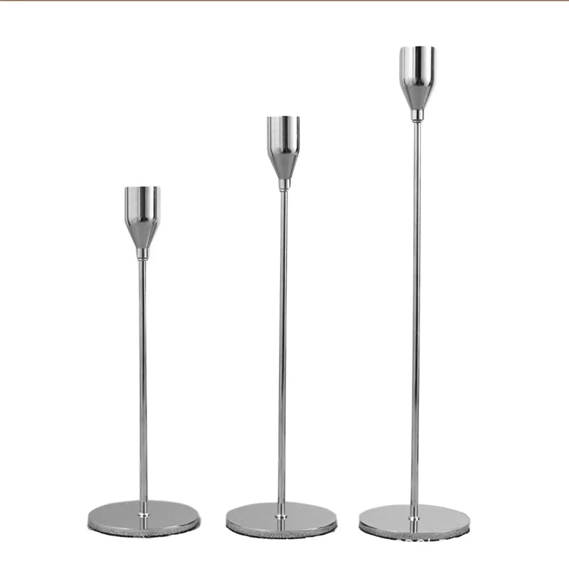 European Style Metal Candle Holders Simple Wedding Decoration Bar Party Living Room Decor Home Table Candlestick
