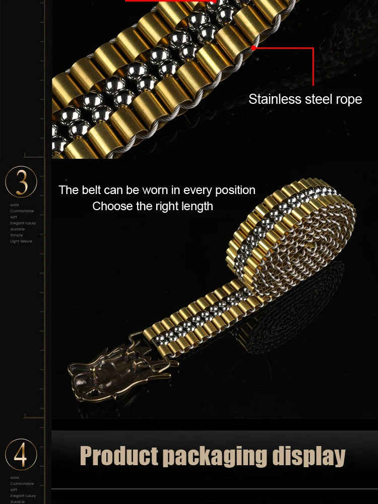 Men's Belt Army Style Combat Belts Pure copper belt Handmade Luxury Metal Jeans fashion belts Quick Release Tactical Belt
