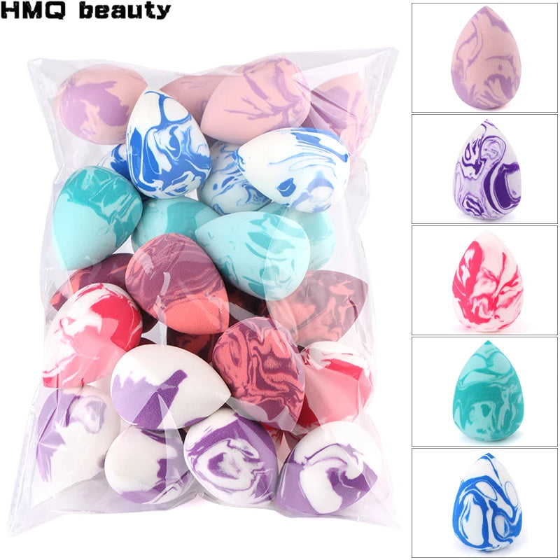 20/50pcs Makeup Sponges Marbling Water-drop Shape Foundation Concealer Sponge Wet and Dry Mix Powder Cosmetic Puff Make Up Tools