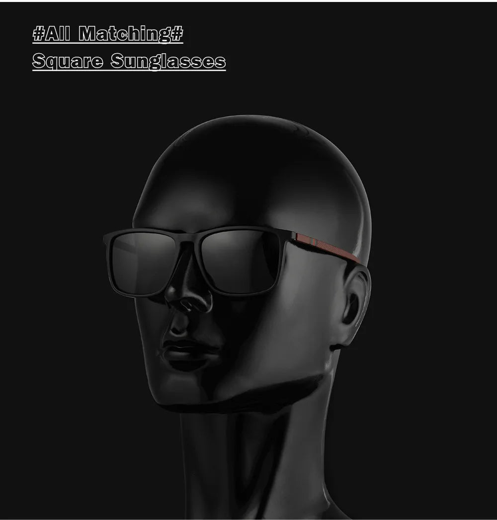 KDEAM Square Sunglasses for Men Polarized Retro Classic Stylish Shades Ultra Light Weight Driving Glasses With Free Zip Case