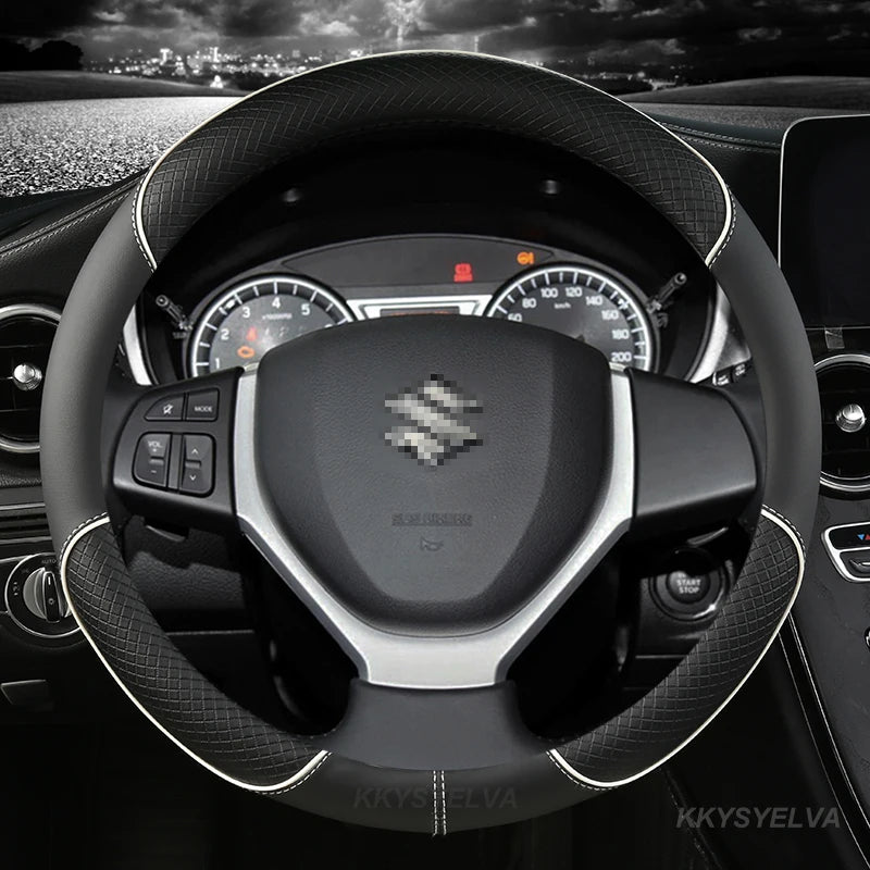 Car Steering-Wheels Cover 38cm 15" For Suzuki Alivio/Ciaz Baleno Celerio Jimny SX4 S-Cross Grand Vitara Aerio Kizashi Liana