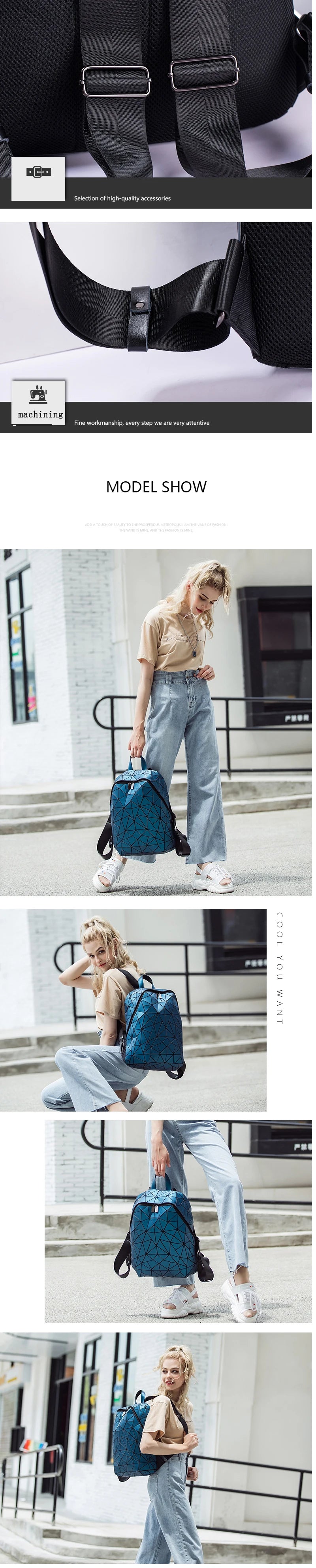 Backpack Bags For Women Fashion School Backpacks Mochilas Para Mujer Geometric Travel Bag
