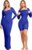 Women Long Sleeve Body Control Shapewear 2 in 1 Shapewear Clothing Dress Built in Seamless Shapewear