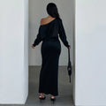 Factory Hot Sale Women's Off-Shoulder Dress - Solid Color Elegant Mermaid Gown, Party Evening Dress with Fish Tail Hem OEM