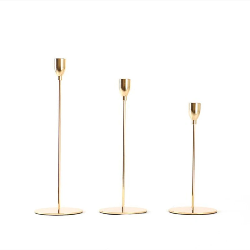 European Style Metal Candle Holders Simple Wedding Decoration Bar Party Living Room Decor Home Table Candlestick